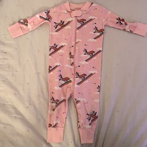 Hanna Andersson pink unicorn rainbow 6-12mos pjs